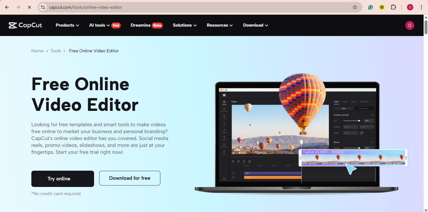 CapCut as a social media tool for editing videos 